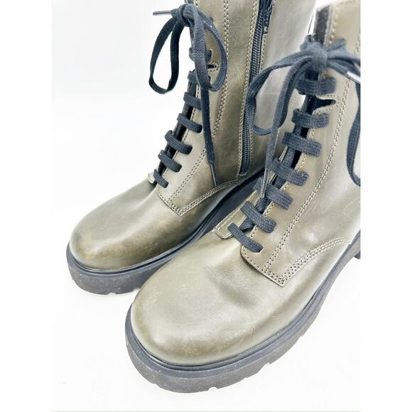Camper Milah Green Leather Lace-Up Platform Heeled Boots Women’s Size 40 - Picture 6 of 9